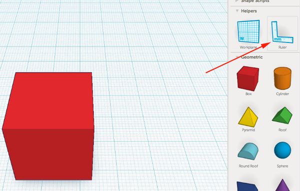 tinker cad hid ruler tool grid